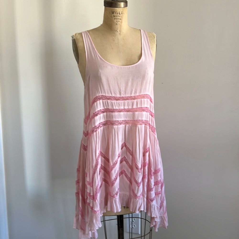 Free People Trapeze Slip Dress Light Pink Blush S